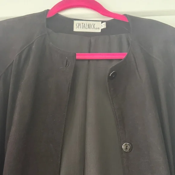 Black Leather Jacket by Adrienne Vittadini